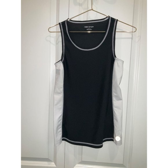 Tory Sport Color block Tank Top pattern Scoop Neck size Small/Petite Black/White - Picture 1 of 4